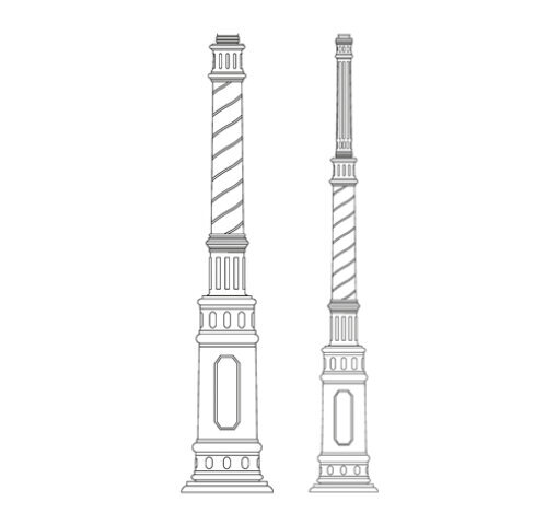 Gartenleuchtenmast Bolzano Nr. P1210 | für mehrflammige Gartenleuchten
